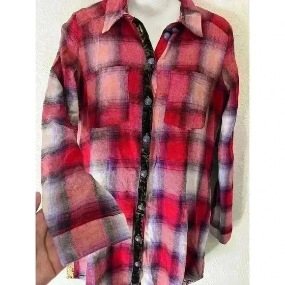 Soft Surroundings Pastiche Plaid Boho Tapestry Pockets Tunic Shirt Dress XS - Picture 2 of 11